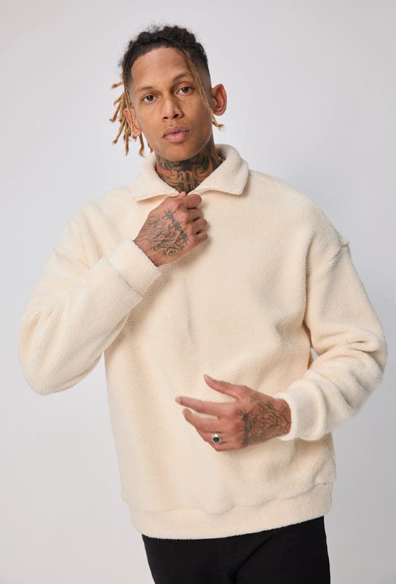 Melyise Teddy Polo Sweater Crème