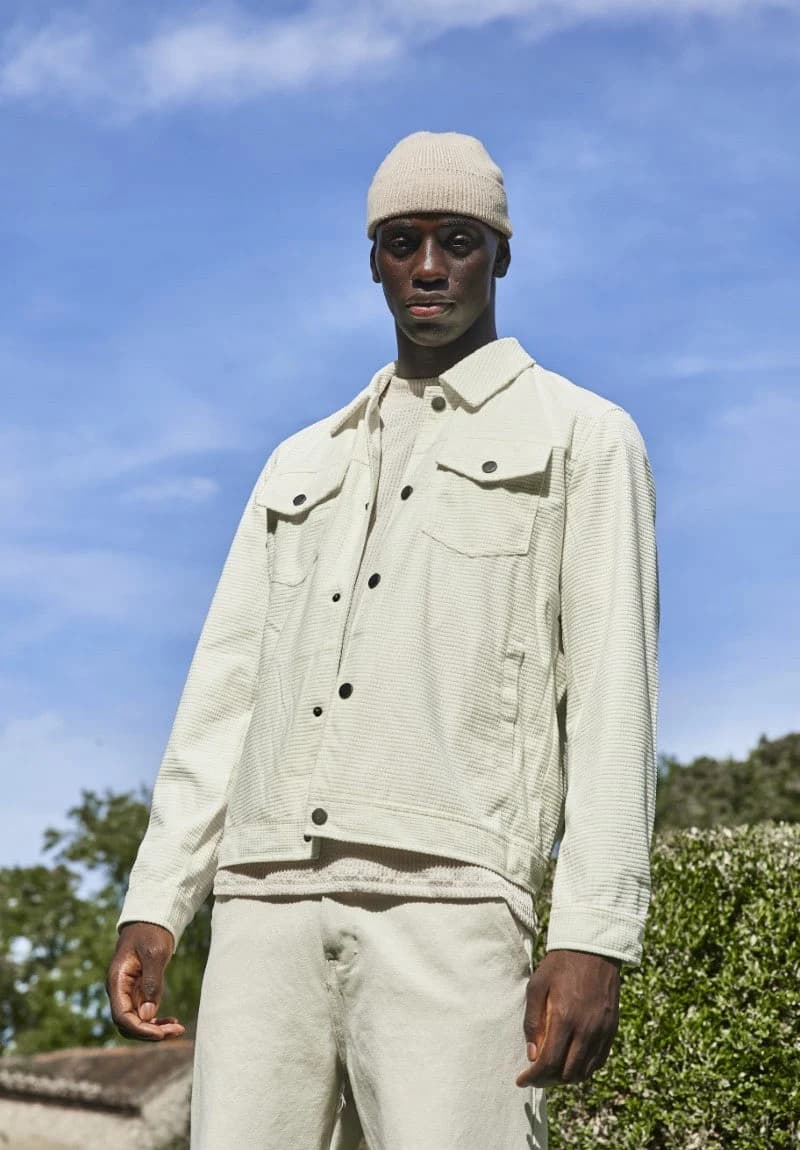 Melyise Wafel Trucker Jacket Ecru